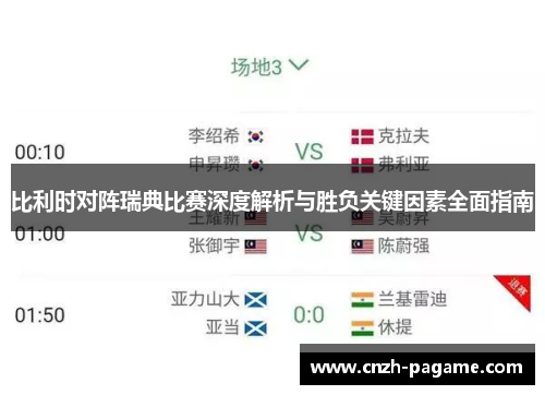 比利时对阵瑞典比赛深度解析与胜负关键因素全面指南 比利时对阵瑞典比赛深度解析与胜负关键因素全面指南