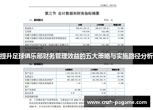 提升足球俱乐部财务管理效益的五大策略与实施路径分析 提升足球俱乐部财务管理效益的五大策略与实施路径分析